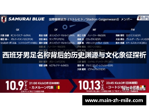西班牙男足名称背后的历史渊源与文化象征探析