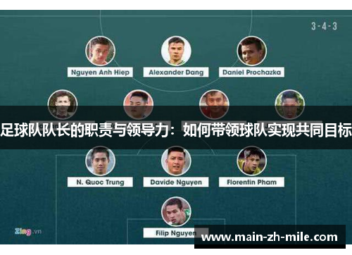 足球队队长的职责与领导力：如何带领球队实现共同目标